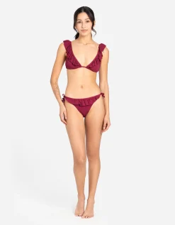 Ever Me Bikinibroekje - Vetersluitingen opzij - donkerrood Outlet