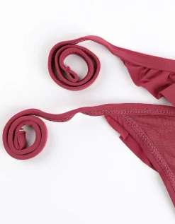 Ever Me Bikinibroekje - Vetersluitingen opzij - donkerrood Outlet