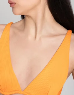 Ever Me Bikinitop - Fijne ribstof - oranje Discount