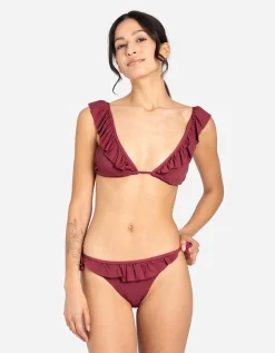 Ever Me Bikinitop - Volants - donkerrood Outlet