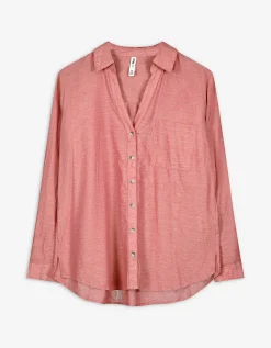 Maxi Blue Blouse - Borstzak - donkerrood Hot