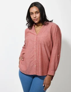 Maxi Blue Blouse - Borstzak - donkerrood Hot