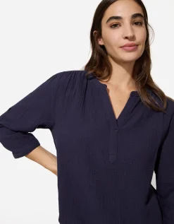 Ever Me Blouse - Effen - donkerblauw Sale