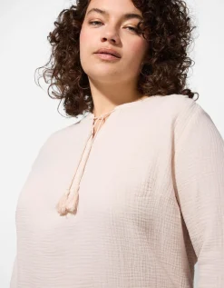 Maxi Blue Blouse - Katoen - wit Discount