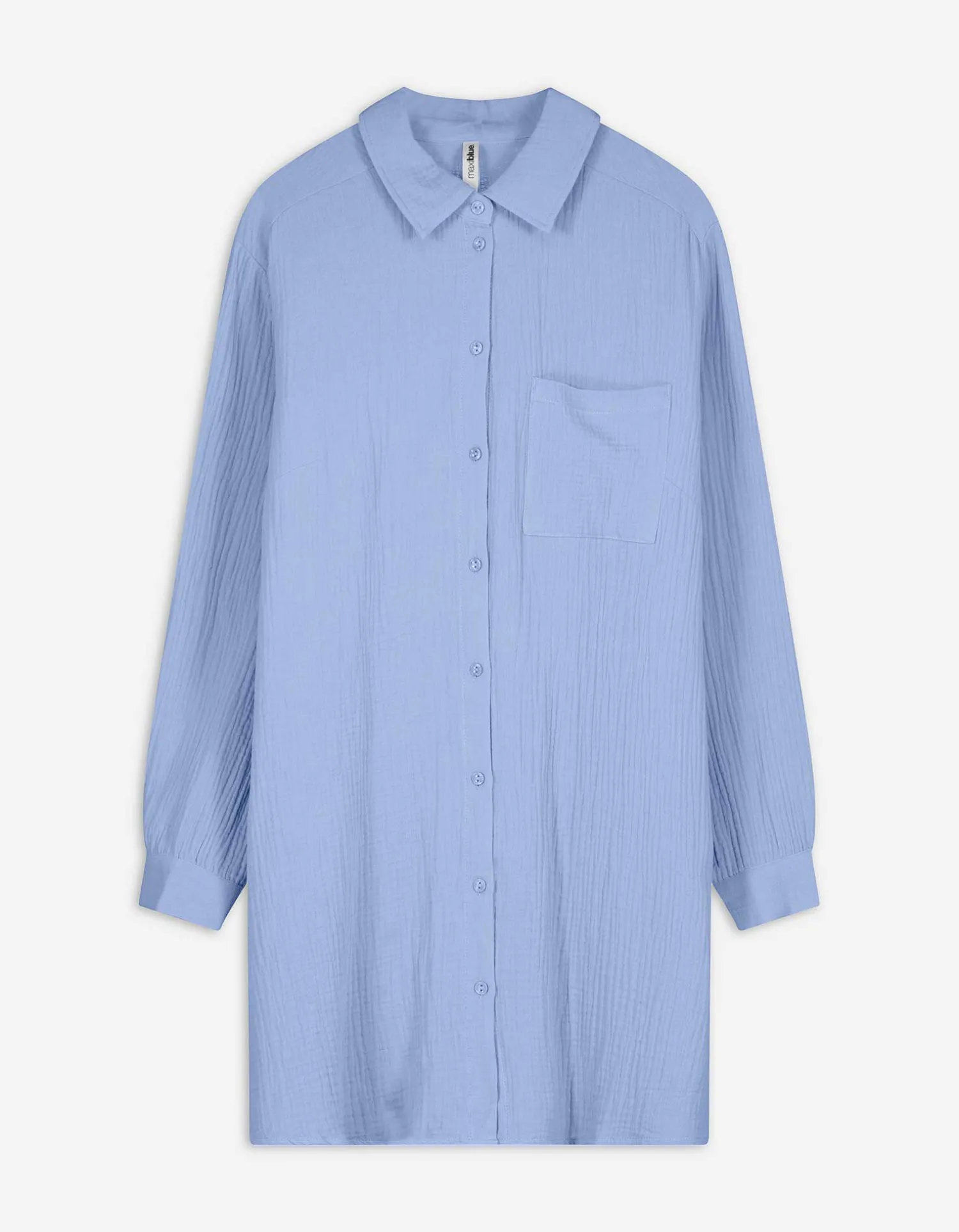 Maxi Blue Blouse - Overhemd kraag - blauw Sale