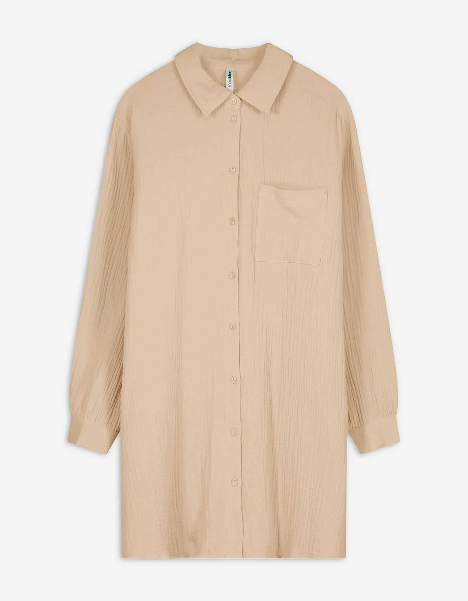 Maxi Blue Blouse - Overhemd kraag - beige New