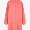 Maxi Blue Blouse - Overhemd kraag - lichtrood Sale