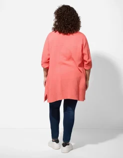Maxi Blue Blouse - Overhemd kraag - lichtrood Sale