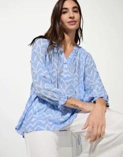 Takko Blouse - Print all-over - lichtblauw New