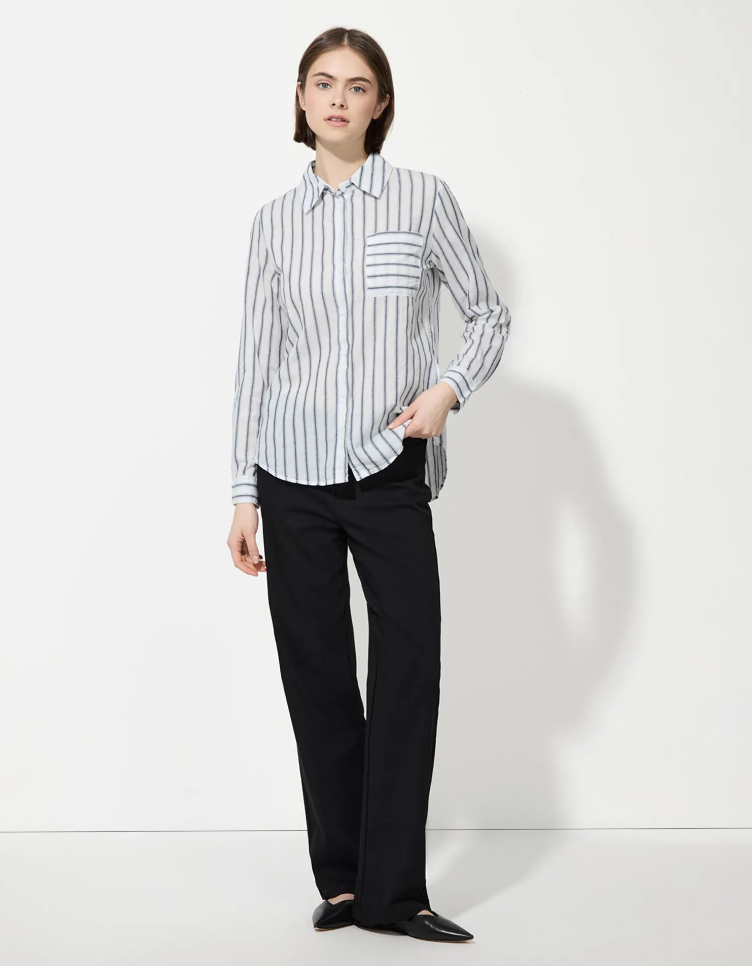 Ever Me Blouse - Strepen - donkerblauw Discount