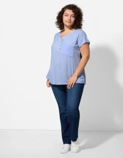 Maxi Blue Blouse - Viscose - lichtblauw Online