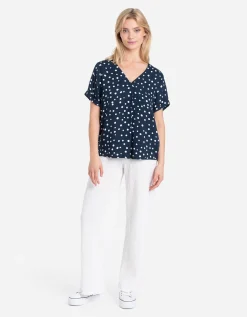Ever Me Blouseshirt - LENZING™ ECOVERO™ - donkerblauw Discount