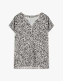 Maxi Blue Blouseshirt - Print all-over - wit Fashion