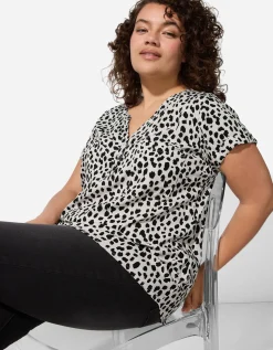 Maxi Blue Blouseshirt - Print all-over - wit Fashion