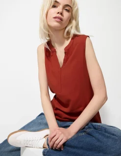 Ever Me blousetop - Effen - donkerrood Outlet