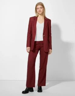 Page One Broek - Linnenmix - donkerbruin Sale