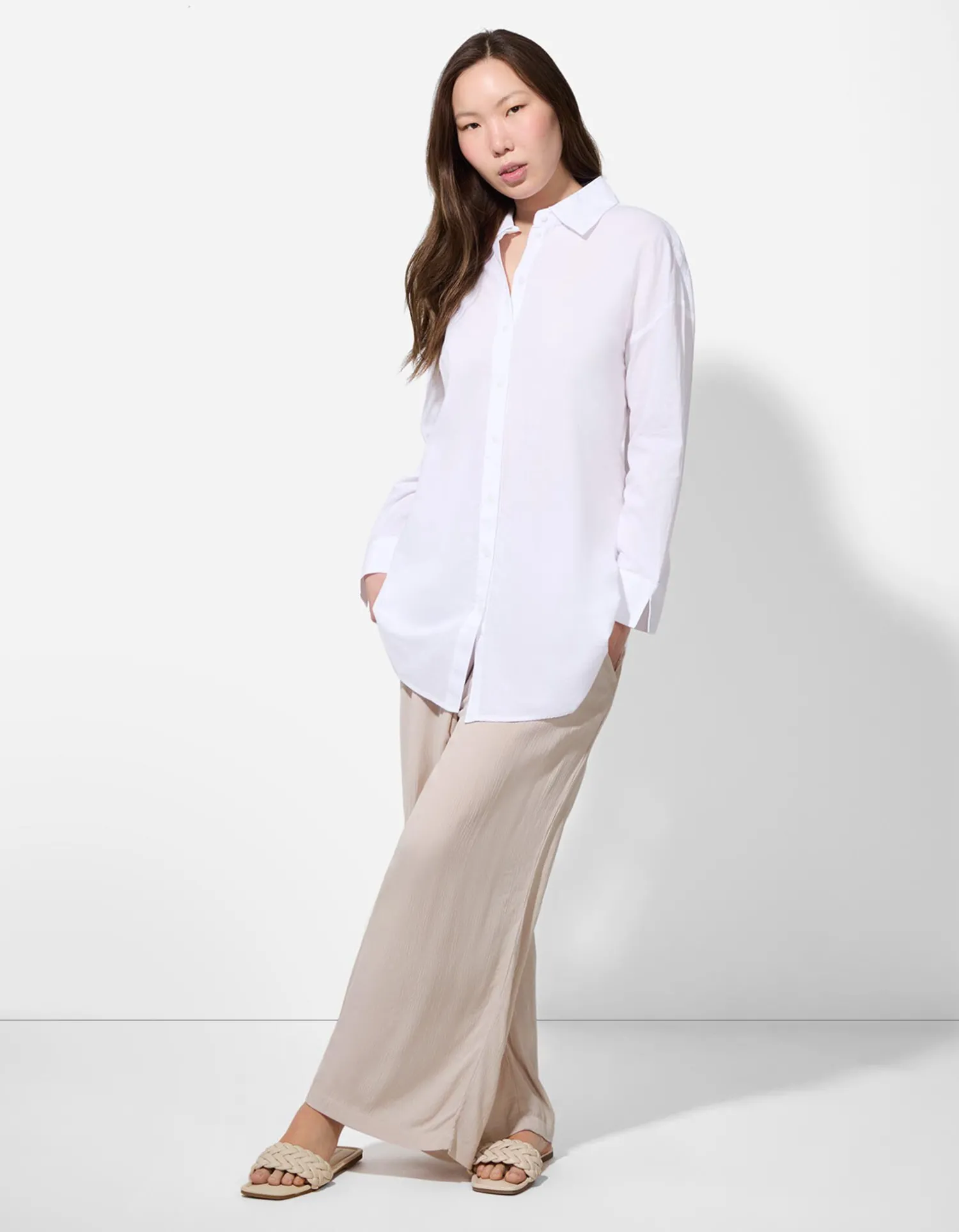 Takko Broek - Wide fit - beige Clearance