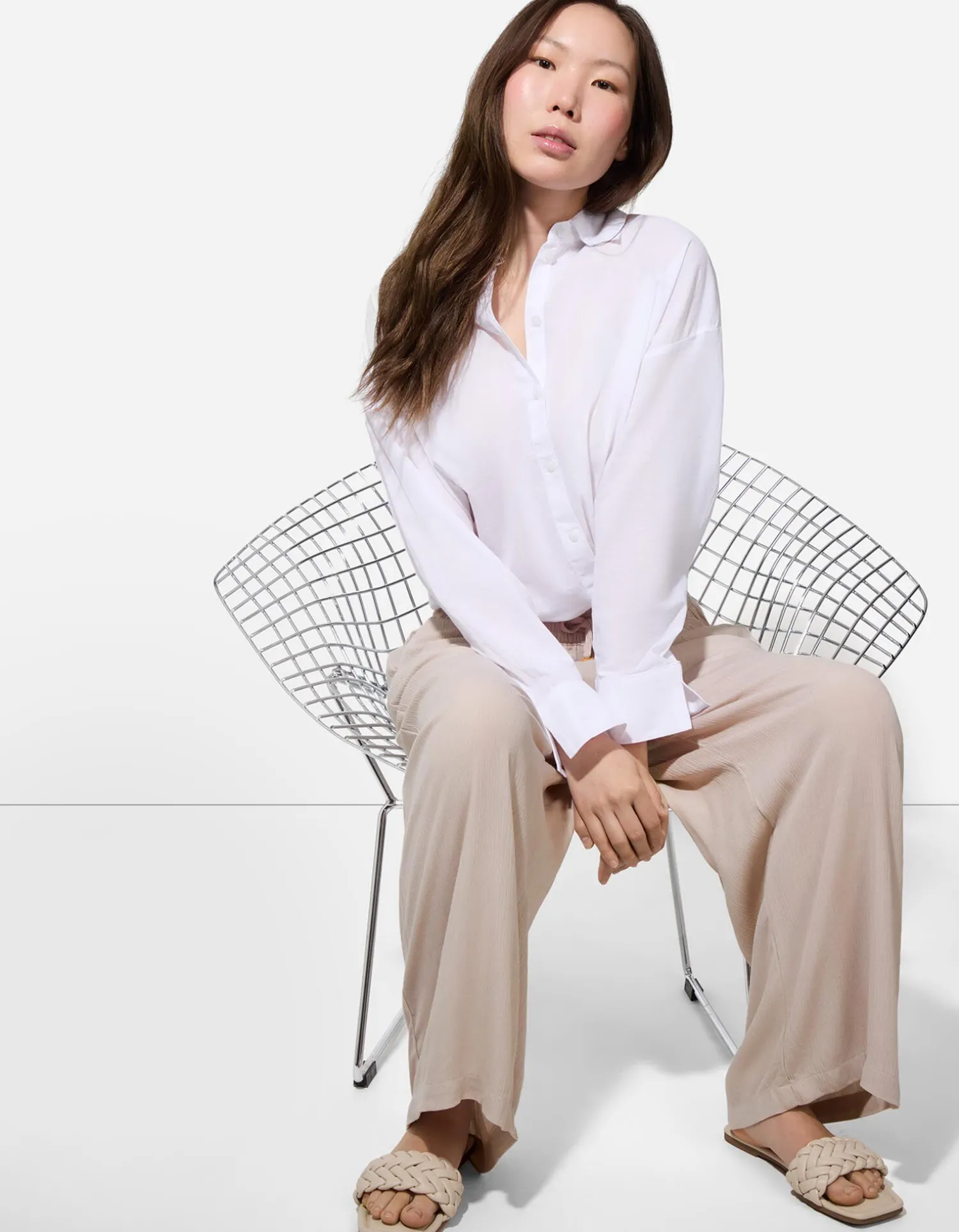 Takko Broek - Wide fit - beige Clearance