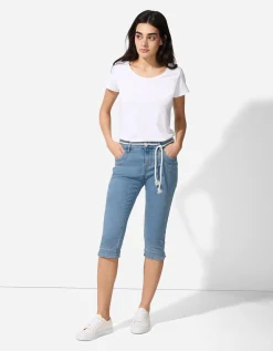 Page One Capribroek - Hoge taille - blauw New
