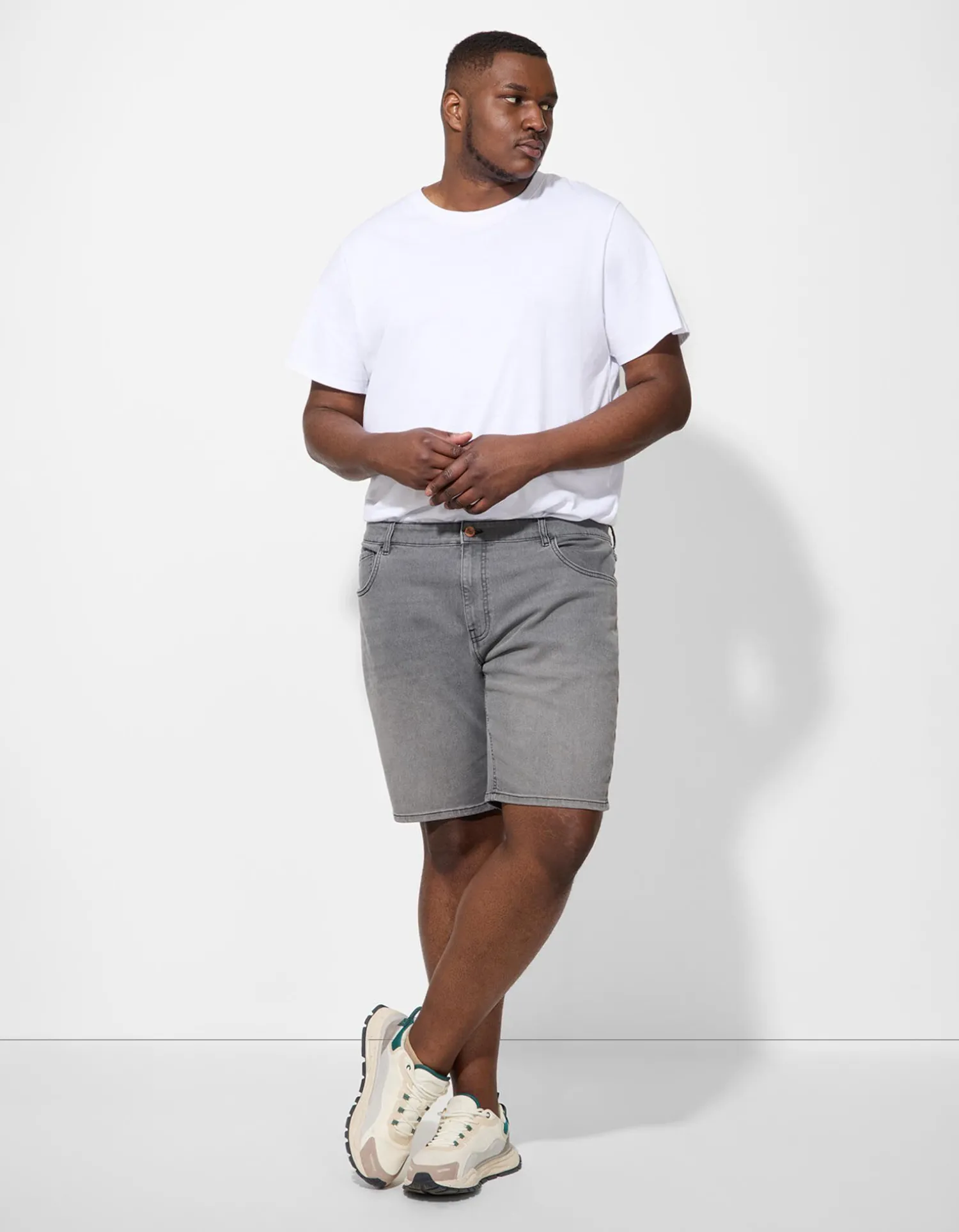 Jean Pascale Denim short - Straight fit - grijs Hot