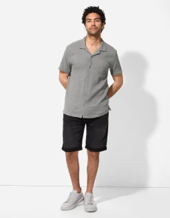 Jean Pascale Denim short - Vaste pijpomslag - zwart Discount