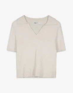 Page One Gebreid overhemd - Viscosemix - beige Online