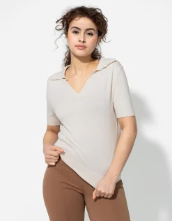 Page One Gebreid overhemd - Viscosemix - beige Online