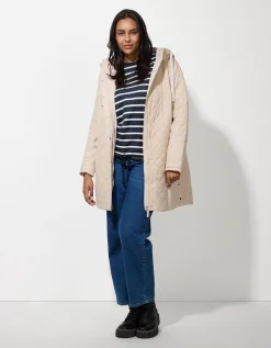 Maxi Blue Gewatteerde jas - Effen - beige Fashion
