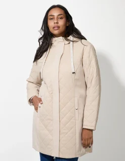 Maxi Blue Gewatteerde jas - Effen - beige Fashion
