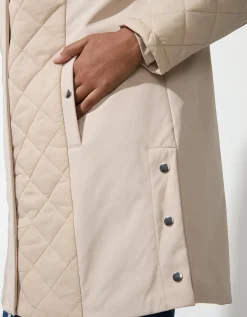 Maxi Blue Gewatteerde jas - Effen - beige Fashion