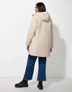 Maxi Blue Gewatteerde jas - Effen - beige Fashion