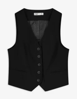 Page One Gilet - Effen - zwart New