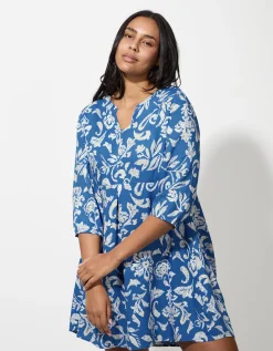 Maxi Blue Jurk - LENZING&trade; ECOVERO&trade; - blauw Online