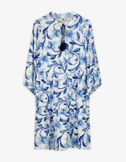 Ever Me Jurk - Motief all-over - donkerblauw Clearance