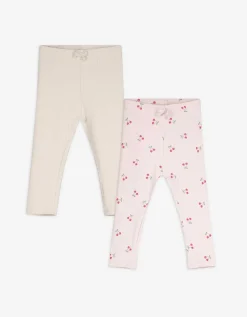 Dopodopo mini Legging - Set van 2 roze New