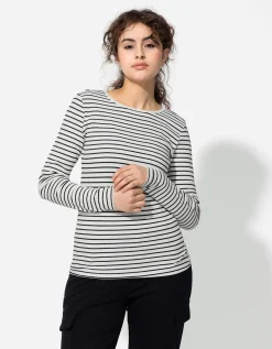 Ever Me Longsleeve - Geribde structuur - wit Online