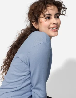 Ever Me Longsleeve - Knoopsluiting - lichtblauw Fashion