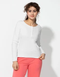 Ever Me Longsleeve - Knoopsluiting - wit Outlet