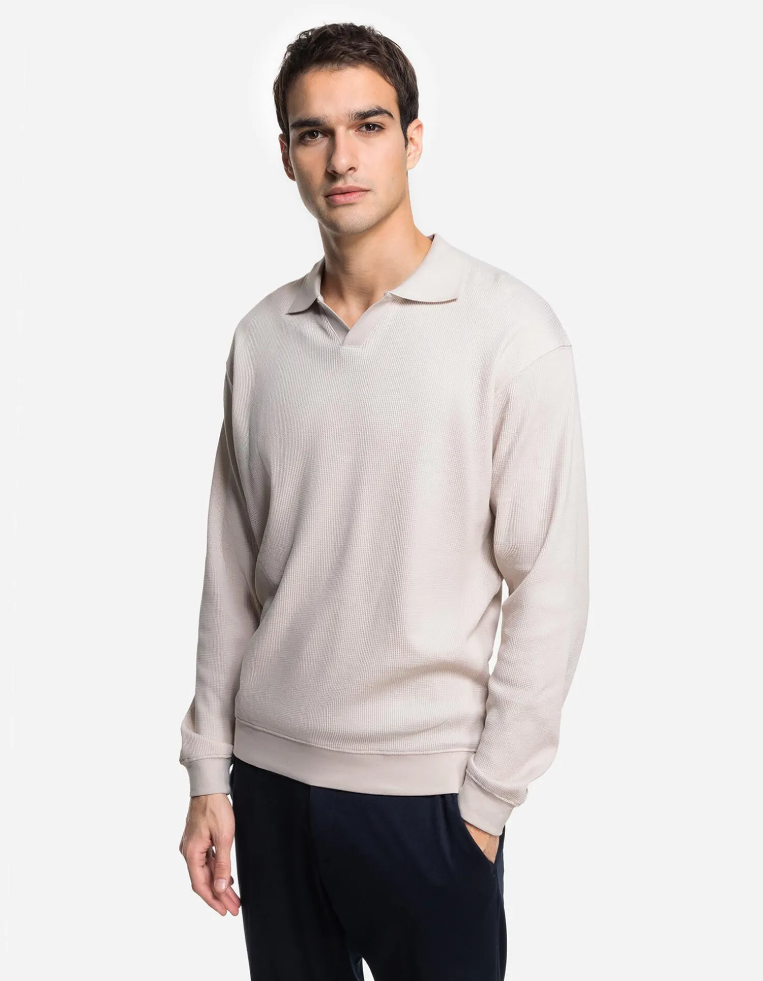 Jean Pascale Longsleeve - Overhemd kraag - beige Discount