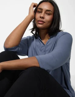 Maxi Blue Longsleeve - Viscose - lichtblauw Outlet