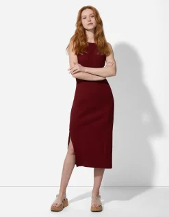 Ever Me Midi-jurk - Zijsplit - donkerrood Discount