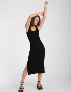 Ever Me Midi-jurk - Zijsplit - zwart New