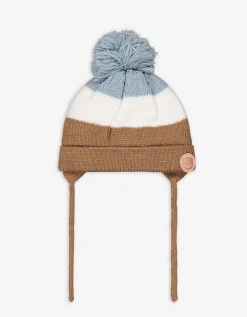 dopodopo newborn Muts met pompon - fleecevoering - lichtblauw Hot