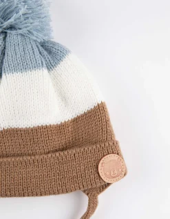 dopodopo newborn Muts met pompon - fleecevoering - lichtblauw Hot