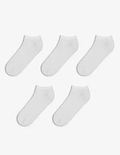 men Onzichtbare sneakersokken - Set van 5 wit New