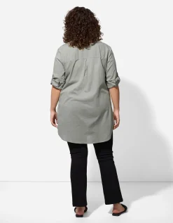 Maxi Blue Overhemdblouse - Effen - donkergroen Discount