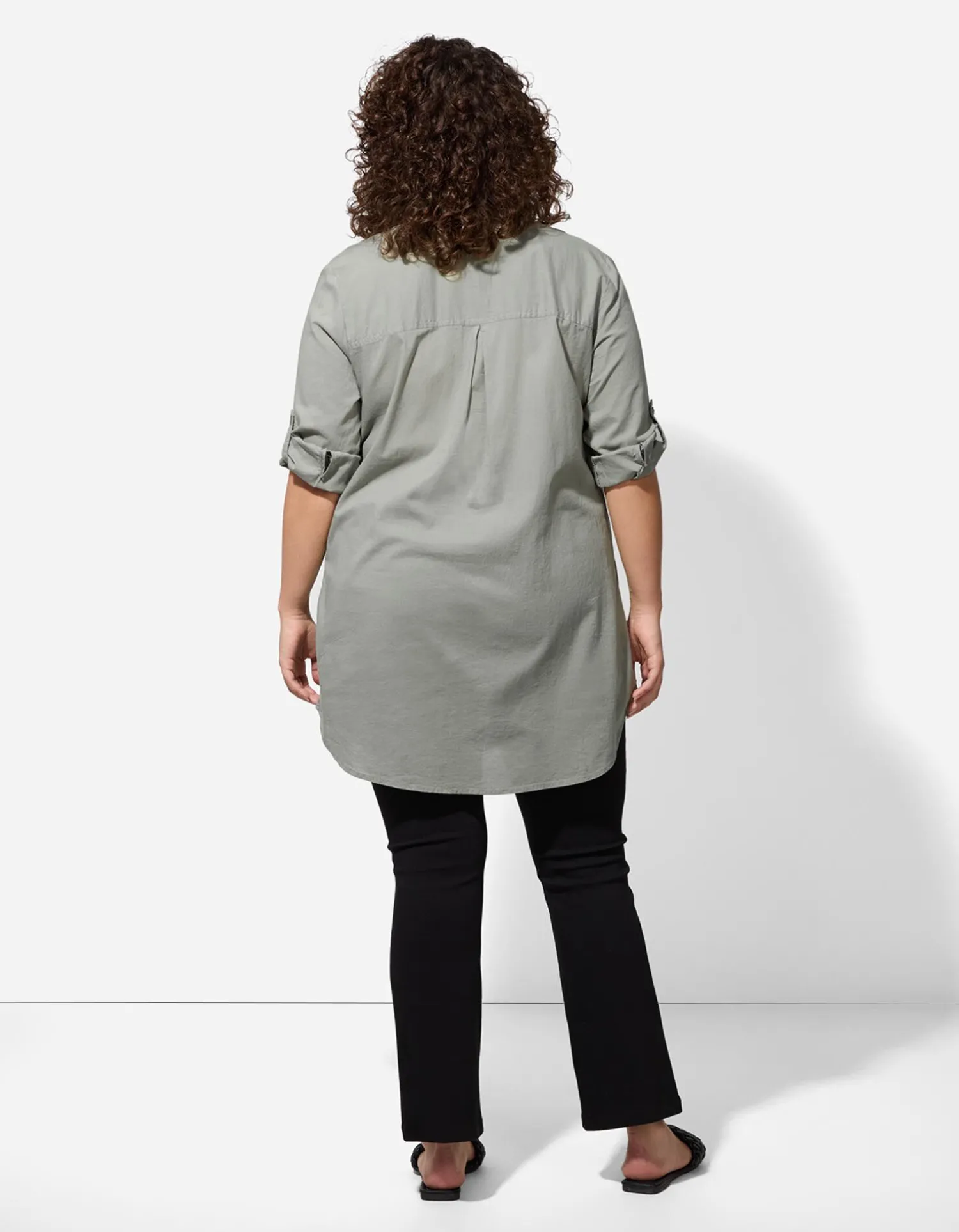Maxi Blue Overhemdblouse - Effen - donkergroen Discount
