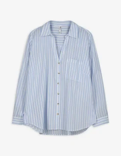 Maxi Blue Overhemdblouse - Katoen - lichtblauw Hot