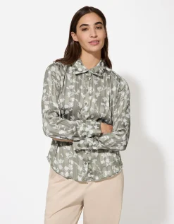 Page One Overhemdblouse - Print all-over - donkergroen Outlet