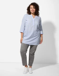 Maxi Blue Overhemdblouse - Strepen - donkerblauw Clearance